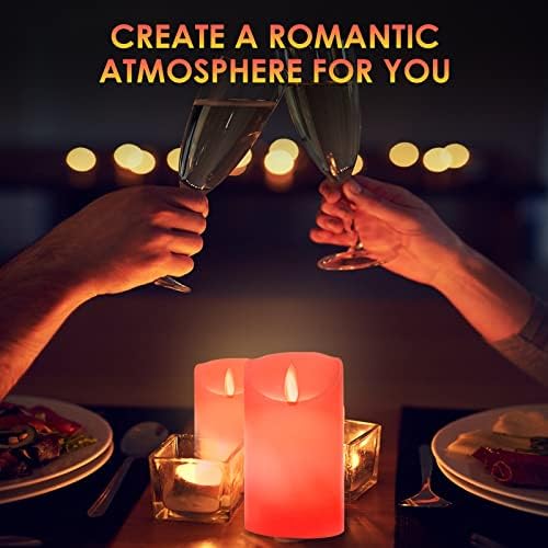 LED Real Wax Candle Lights, 3 Pack Warm White Plus Multicolor Flameless Real Wax Battery Operated Electric LED Moving Wick Flickering Candle Lights with Remote Control Timer for Decoration, Wedding