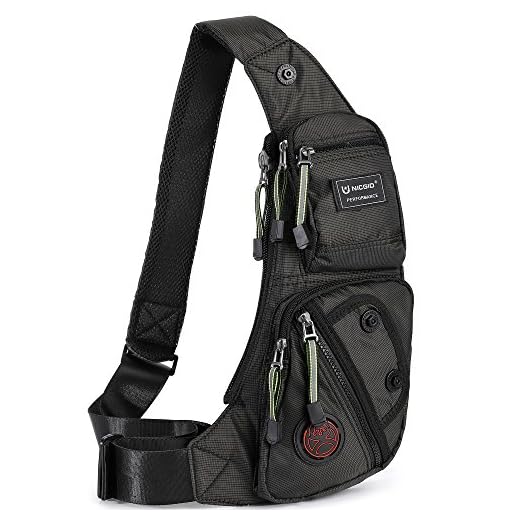 NICGID Sling Bag Chest Shoulder Backpack Fanny Pack Crossbody Bags for Men(Black)