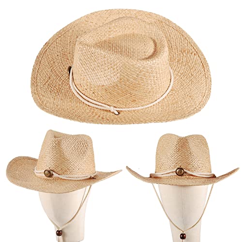 Straw Cowboy Cowgirl Hats For Women Men Summer Beach Sun Hat Panama Wide Brim Western Hat #TOP3