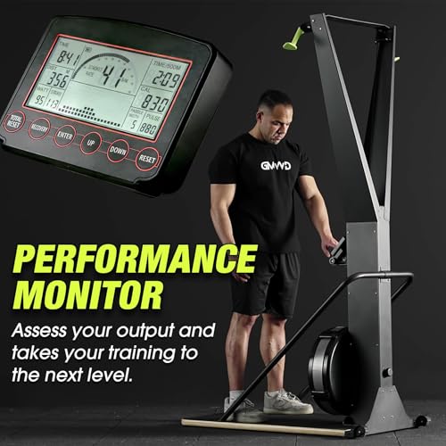 Image of Ski Exercise Machine, GMWD Ski Equipment Indoor Aerobic Wind Resistance Machine, Indoor Strength Training Home Gym Equipment