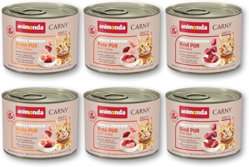 animonda Carny Adult Katzen Nassfutter Single Protein Mix Pur (6 x 200g) – Ansicht 1