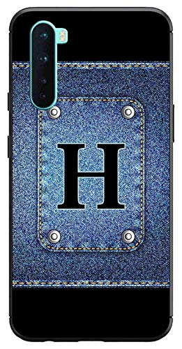 Image of Amazon Brand - Solimo Designer Button Jeans Alphabet-H Printed Soft & Flexible Hybrid Back Case Mobile Cover for OnePlus Nord