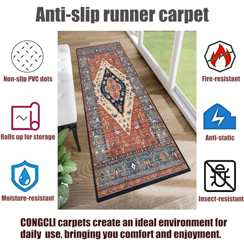 Alfombra pasillo para cocina y dormitorio moqueta lavable de 82x220 cm 8