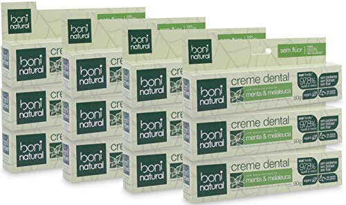 KIT 12 Creme Dental Boni Natural Menta e Melaleuca 90g