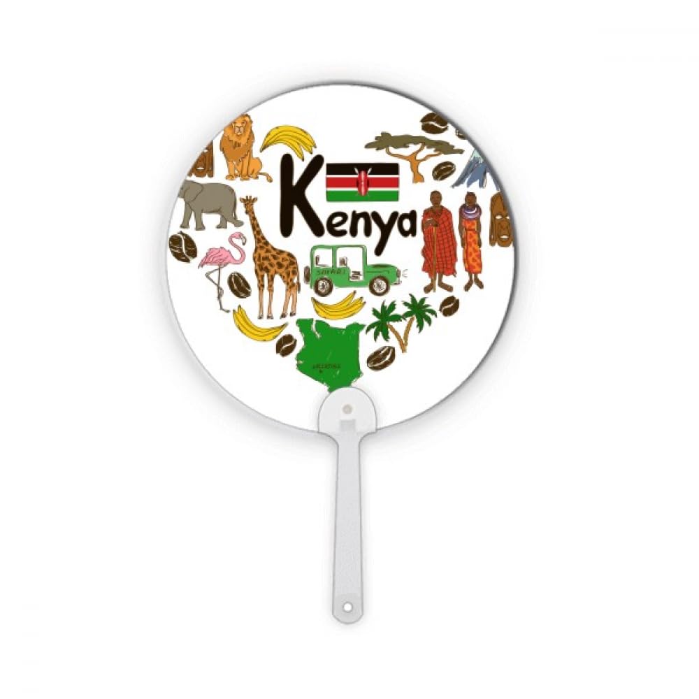Drapeau national rond Kenya no/no en plastique pour décoration artisanale paysagère