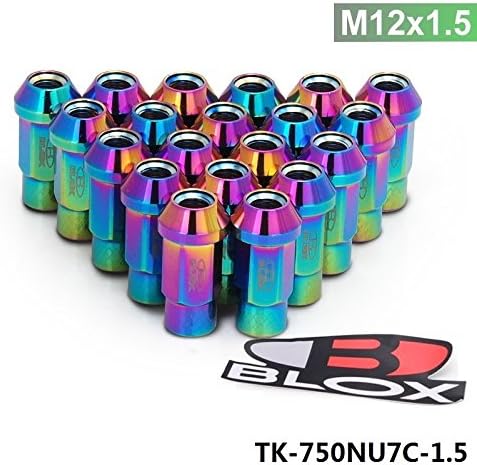 LYJ-03649 Blox Racing Forged 7075 Aluminum Wheel Lug Nuts P 1.5, L: 50mm 20Pcs