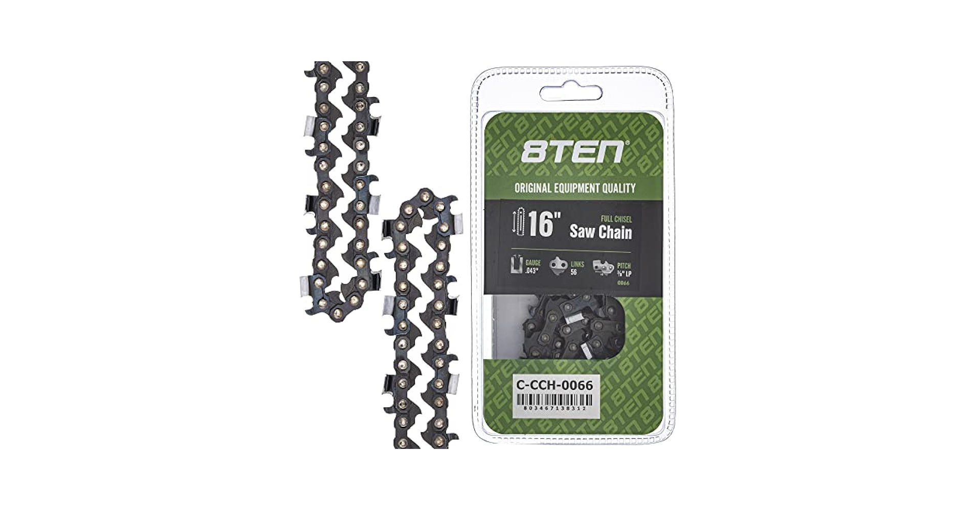 Amazon.com: 8TEN Full Chisel Chainsaw Chain 16 Inch .043 3/8