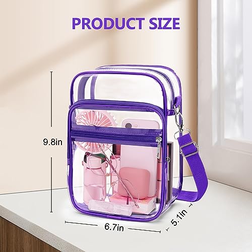 Image of Blvornl Clear Crossbody Bag with Adjustable Shoulder Strap, Stadium Approved PVC Purse Bag, Messenger Bag