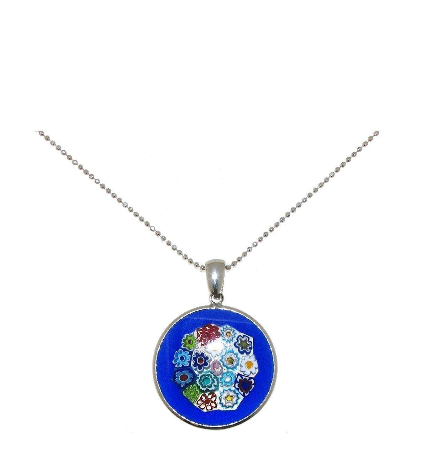 Venetiaurum - Collana per Donna Con Pendente Murrina In Vetro Originale Di Murano E Argento 925 - Gioiello Made In Italy Certificato