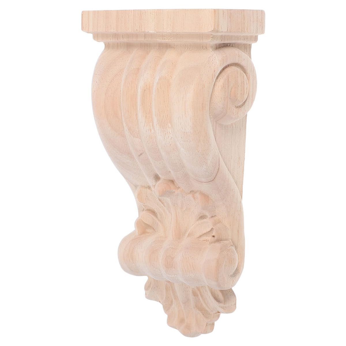Massive Geschnitzte Holzkonsole im Europäischen Stil Rustikale Eckapplikation 8x17x4,5cm Türeckendekoration und Kragstein aus Langlebigem Massivholz für Wohnmöbel und Wanddeko