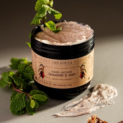 Image of Old School Rituals Tamarind & Mint Body Scrub | Natural Exfoliating & Brightening Body Polisher for Tan Removal, Glowing Skin & Skin Nourishment | 200g