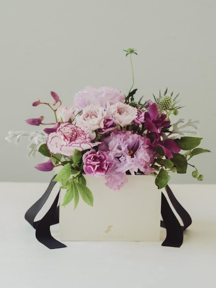 Amazon | Flower BAG No.1／フラワーバッグアレンジ パープル／生花 (M