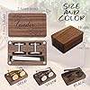 Personalised Cufflinks & Tie Clip Set with Stainless - Engraved with Your Custom Text - Gifts for Men Wedding Him,Husband,Bridegroom,Father,with Wooden Box #1