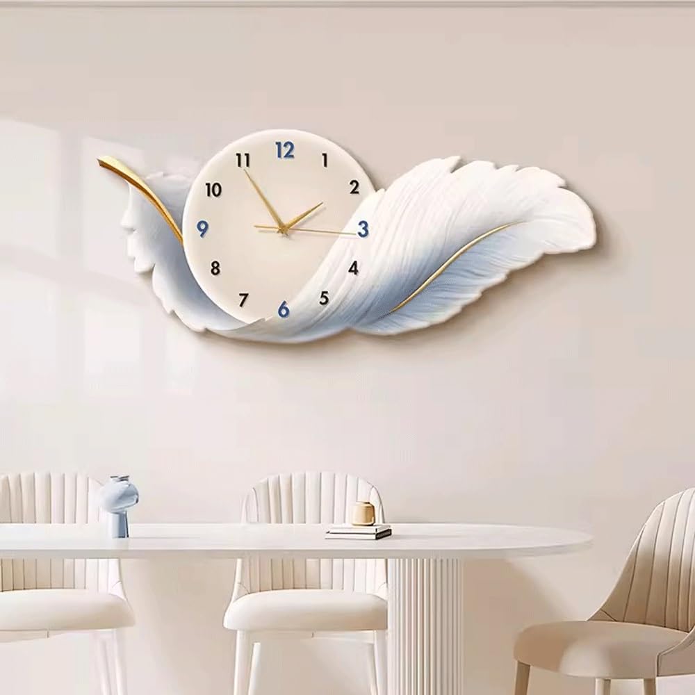 Tempo Orologio da parete silenzioso con decorazione for soggiorno(Green,70 * 30cm)