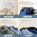 Wonder Hanger Slide Space Saving Clothes Hanger Organizer 8-Pack Easily Cascades Down to Maximize Closet Storage, Each Hanger Includes 9 Slots Holds 72 Garments (White)
