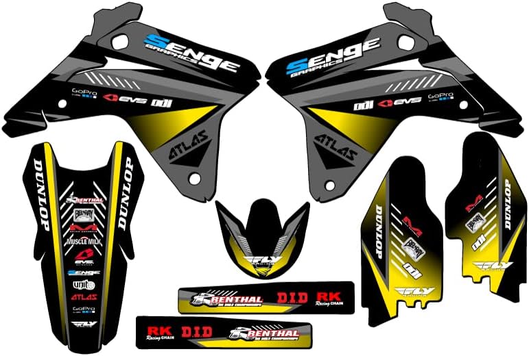 2005-2006 RMZ 450 SURGE Yellow Senge Graphics Complete Kit With Rider I.D. Compatible with Suzuki