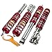 maXpeedingrods 4 Lots de Coilover Combinés Filetés pour VW Corrado Golf MK2 MK3 Jetta II, Kit de Ressorts Amortisseurs Suspension Hauteur Réglable - Rouge