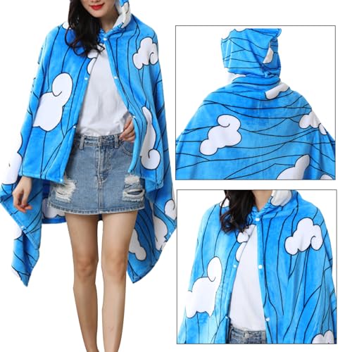 Juejuezi Tragbare Decke mit Kapuze, Überwurf, Decke, Umhang, Cosplay, Kostüm, Schal, Wickeltuch, Nickerchen, Steppdecke, 160 x 100 cm… – Ansicht 4
