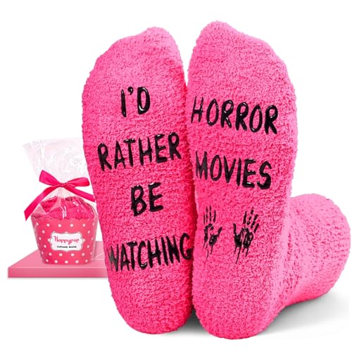 Image of HAPPYPOP Movie Lover Gifts - Horror Film & Cinema Theme Socks for Movie Night