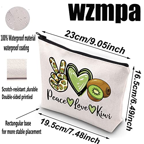WZMPA Funny Kiwi Cosmetic Makeup Bag Kiwi Lover Gift Peace Love Kiwi Makeup Zipper Pouch Bag Fruit Lover Gift, Peace Kiwi - Image 2