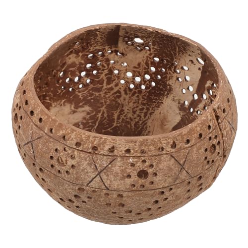 HOOTNEE 1Pc Coconut Shell Candle Container Decorative Jar for Home Decor Hollow Bowl for Candles Portable Candle Storage for Special Occasions
