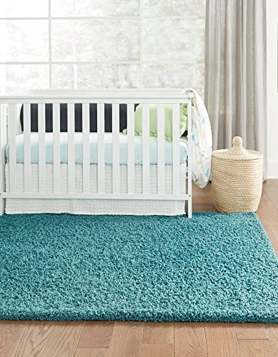 image for Unique Loom Solo Solid Shag Collection Area Modern Plush Rug Lush & So