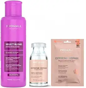 Kit Progressiva Select Blond Para Fios Loiros e Ampola Extreme Repair Pós Química Prohall