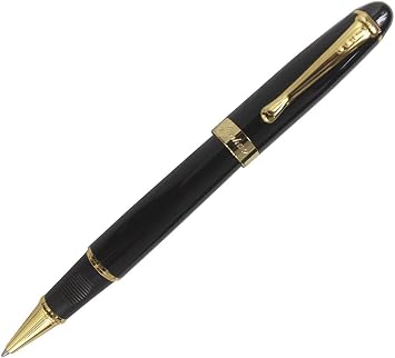 Classic Style Rollerball Pen Golden Trim - Red Flower