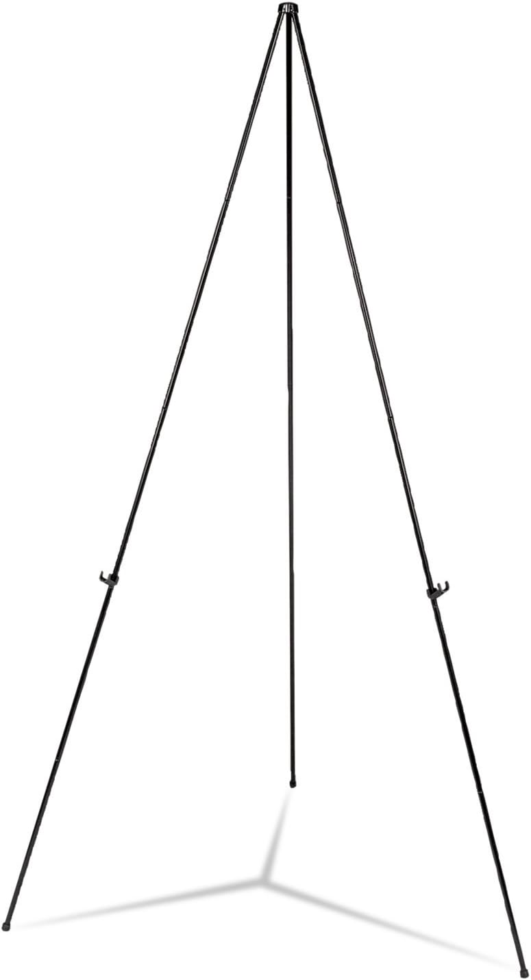Universal UNV43027 Heavy-Duty Instant Setup Aluminum 25 in. - 63 in. Height Foldaway Easel - Black