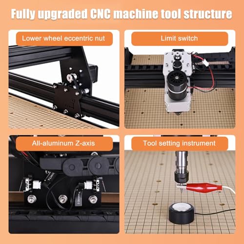 Máquina enrutadora CNC para tallado de metal y madera de precisión, grabado, corte, ideal para carpintería, plástico, proyectos acrílicos con controlador incluido