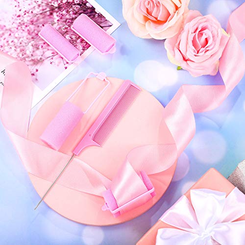 48 Pieces Foam Sponge Hair Rollers Soft Sleeping Hair Curlers Flexible Sponge Curlers Hair Styling Tools With Stainless Steel Rat Tail Comb For Long Hair Short Hair Ladies And Children (Pink) #TOP4