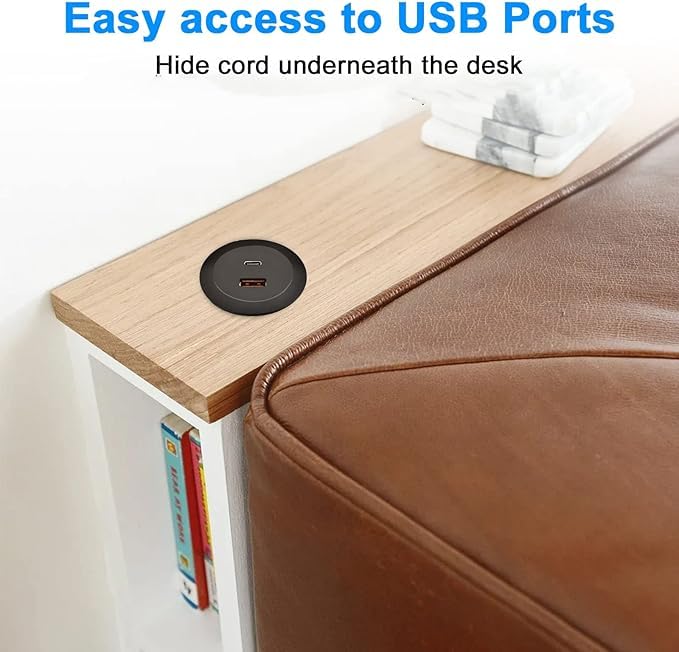 Image of Audiovan Charging Top for Your Home and Office Furniture (Black USB Grommet)