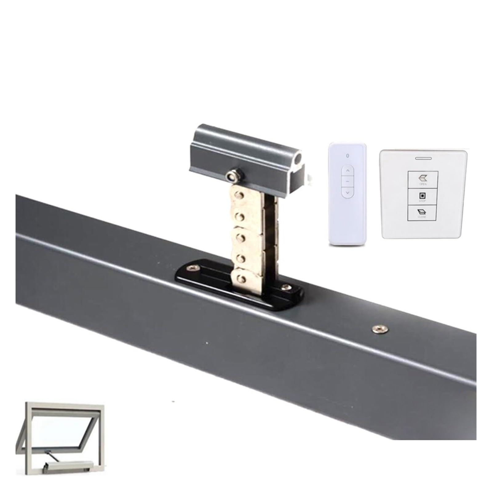 Ouvre-fenêtre intelligent 24v motorisé noir Tuya Smartlife Kit10 400mm pour lucarne