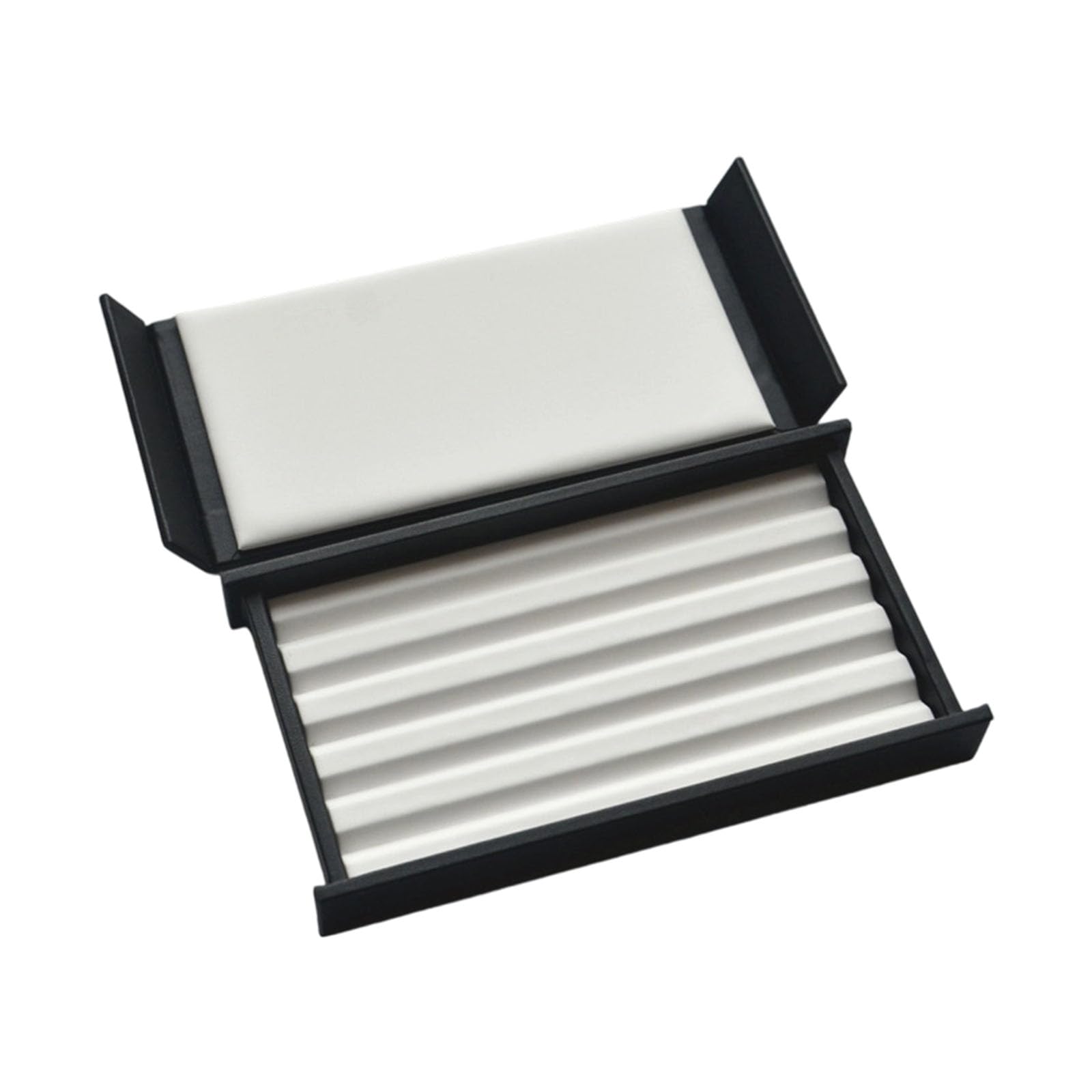 Boîte de rangement à 2 étages présentoir de collection en cuir