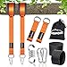 Overmont 1 paire Fixation pour Balançoire Sangles de Hamac avec 2 mousquetons à crochet en D et 2 coussins de protection pour arbres Charge Max 550 kg pour Balancoire de Jardin Hamac ou Siège Suspendu