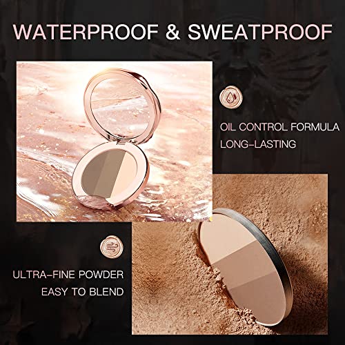 Hexze Contour Powder Palette Face Sculpting Shading Powders Matte Highlighter Brightening Sleek Pigment Hydrating Bronzer #TOP5