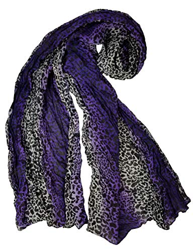 Pleated Leopard Scarf Scarves for Women Girls Light Weight & Warm