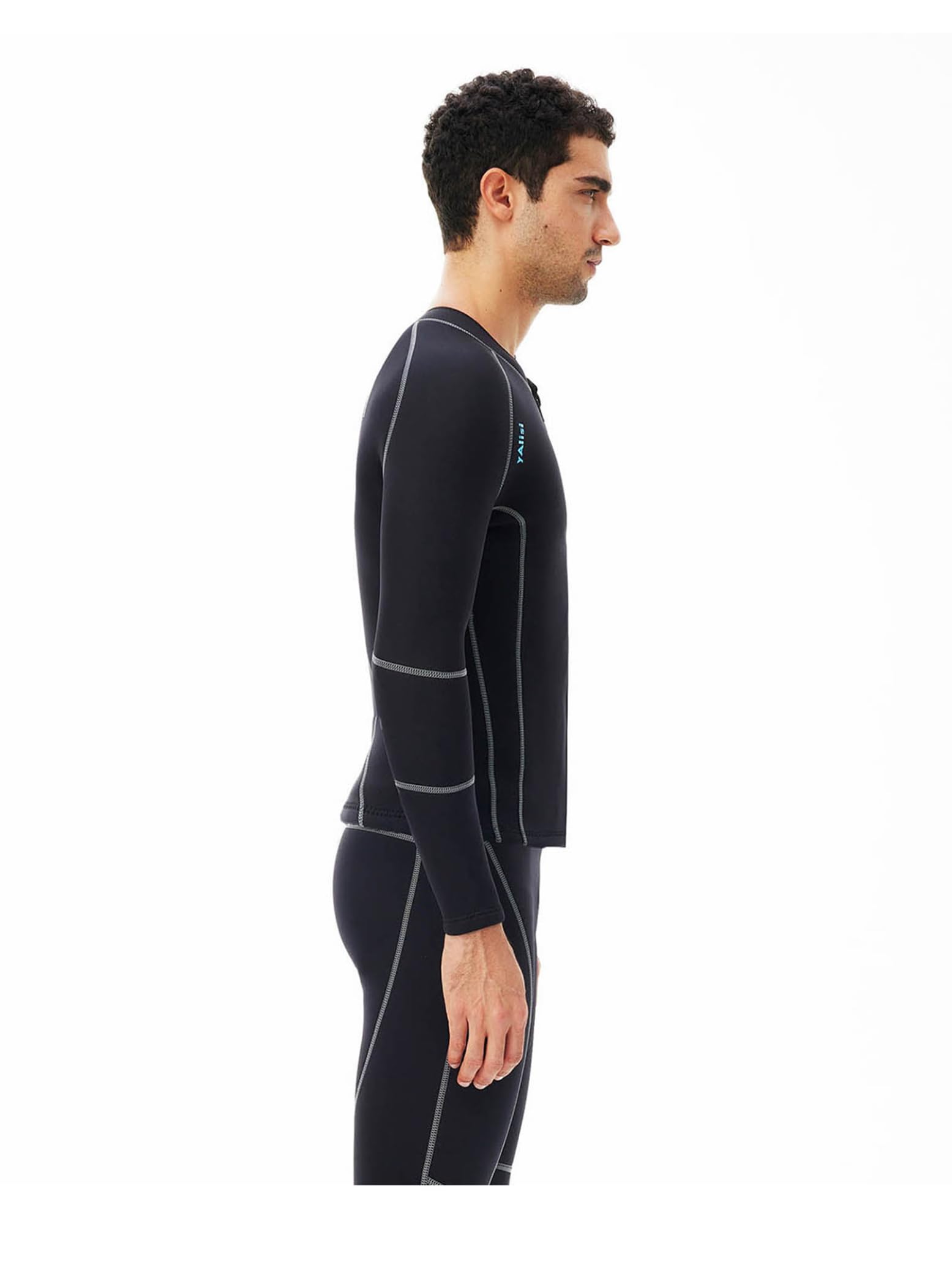 Hedmy Herren Neoprenanzug Jacke Langarm 3mm Warmhalten Oberteil Mit Reißverschluss Zum Schnorcheln Tauchen Schwimmen
