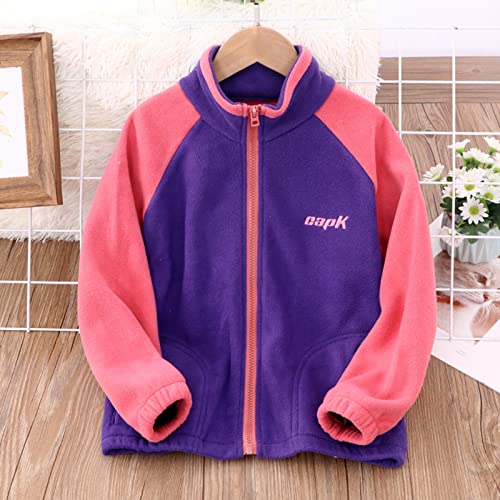 Unisex Thicken 𝗣olar Fleece Jacket Teen Full-Zip Stand Collar Shaggy Jackets Kids Windproof Coat with Pocket2