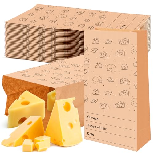 MotiMind 30 Count Cheese Storage Bags for Refrigerator 10.6 x 6 Inches Cheese Paper Bags, Sandwiches, Wrapping