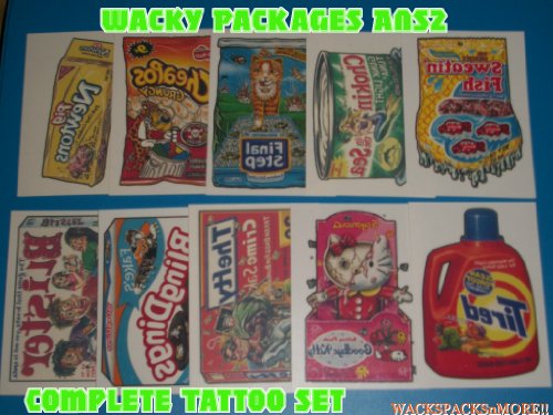 Wacky Packages Ans2 "Tattoos" Compete Set + Wrapper image 2