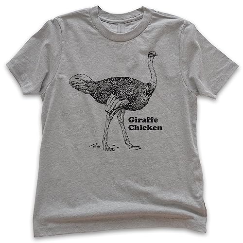 EVERTREE CLOTHING Giraffe Chicken Ostrich Shirt, Youth Kids Girl Boy T-Shirt, Ostrich Shirt, Funny Farm Animal Shirt, Pun Tee