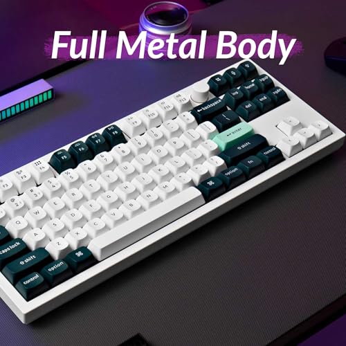 Image of Keychron Q3 HE Wireless Custom Mechanical Keyboard, 2.4 GHz /Bluetooth /Wired QMK Rapid Trigger 80% TKL Hot-Swappable Programmable RGB Gateron Double-Rail Magnetic Switches for Mac Windows, Shell White