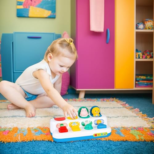 GDJIAJT Pop up Baby Spielzeug ab 12 Monate, Montessori Spielzeug ab 1 Jahr Motorikspielzeug ab 6 Monten Frühe Entwicklung Ursache & Wirkung Lernspielzeug Baby Ostern Geschenk Jungen Mädchen