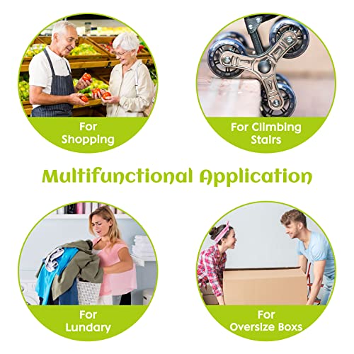 Arkyomi Einkaufstrolley Klappbar Treppensteiger Leisen Gummiräder Stabil Einkaufswagen mit Kühlfach Kühltasche Abnehmbare Einkaufstasche mit Rollen 56 Liter – Bild 7