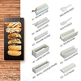 🍣 【10 Piezas Kit para Hacer Sushi】: El kit para hacer sushi con 1 espátula no pegajosa, 2 platos de sushi de porcelana,1 tenedor de arroz y 8 moldes de sushi para hacer diferentes formas, incluidos triángulos, corazones, redondo clásico, cuadrados pequeños, rectángulo, semicírculo, etc. .