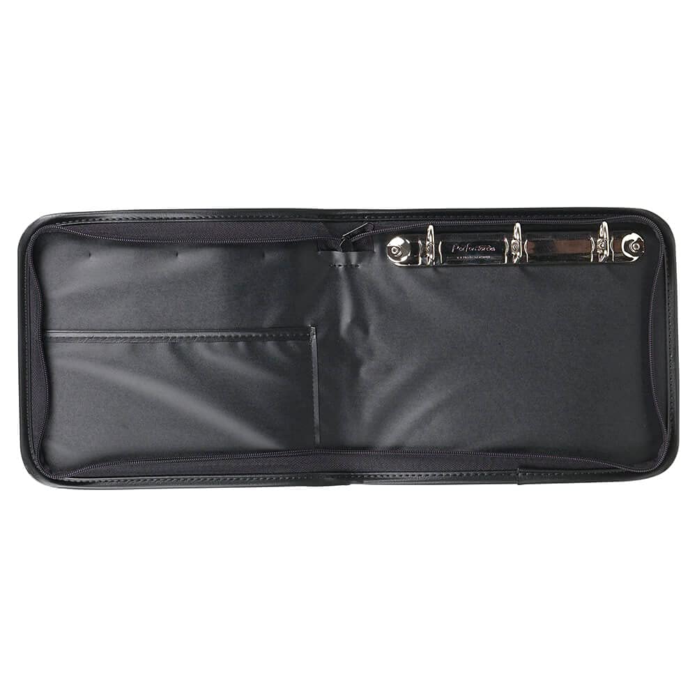 Vinyl Loose-Leaf Log Document Holder for Mid-Size Logs, 8.75" x 10.5" - Three D-Rings, Horizontal Half-Pocket, Full Zipper Closure - Made in The USA,