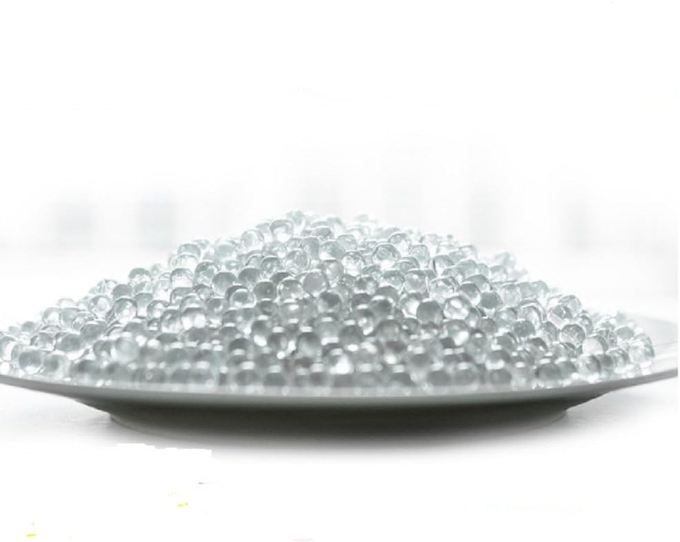 EDUPET Wuxptrn Solid Round Clear Glass Boiling Stones, 6mm Dia, (Aprox 1000 Beads/10 oz)