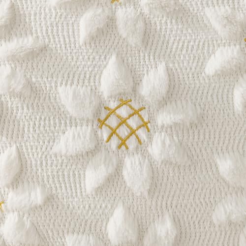 Image of DFXSZ Spring Summer Pillow Covers 18x18 inch Set of 2 Farmhouse Decor Yellow Color Flower Heart Sunflower Soft Plush Faux Fur Jacquard Throw Pillows for Sofa Holiday Spring Home Decor PTK024C18