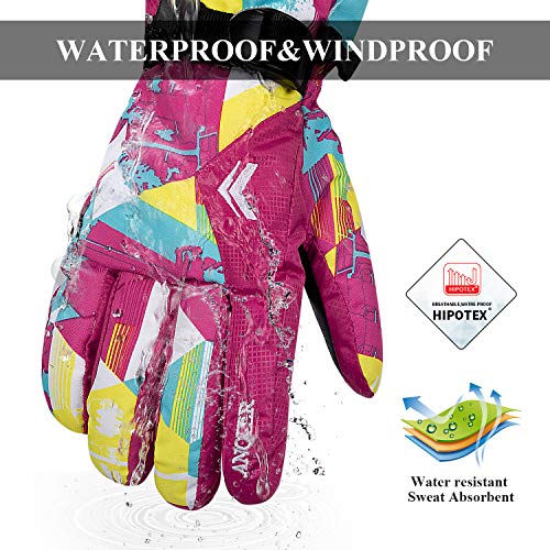 image for Anqier Ski Gloves,Waterproof Winter Gloves Snowboard Gloves 3M Thinsul